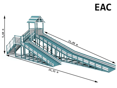 Зимняя горка TORUDA Север - 9/2 (скаты 11,85 м и 6,21 м, цвет - серый индиго)