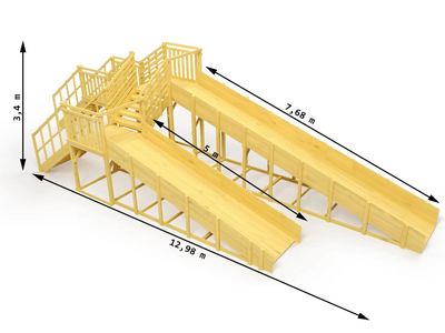 Зимняя горка TORUDA Север wood-7/5 (скаты 5 м и 7,68 м)