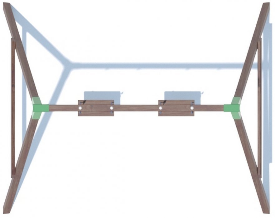 Качели деревянные серия O1 модель 1 с сидениями на канатах - вид 2
