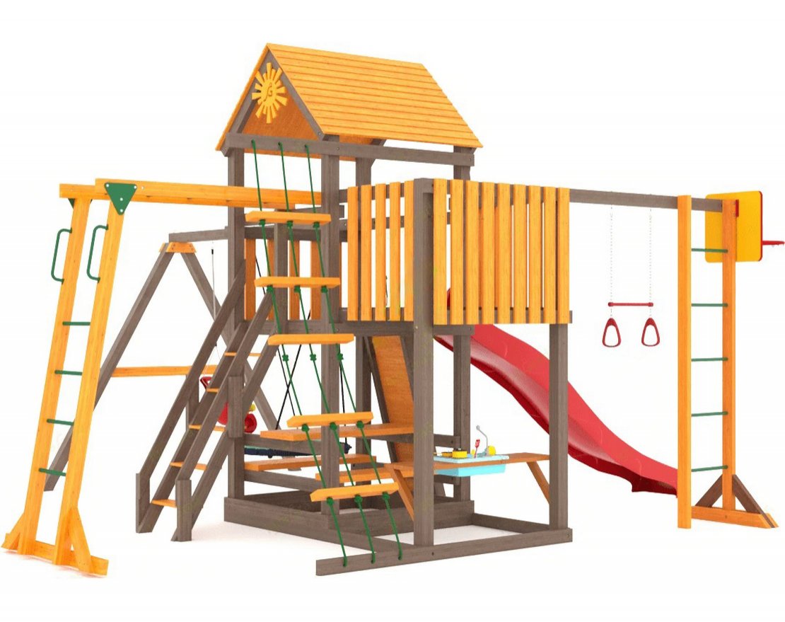 Детская площадка Classic Панда Фани с балконом мод.2 - вид 3