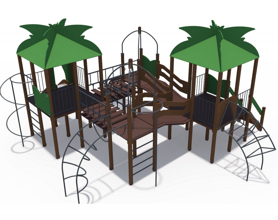 Детский игровой комплекс Джунгли Маугли с металлическим скатом ДИО 02101 - вид 2