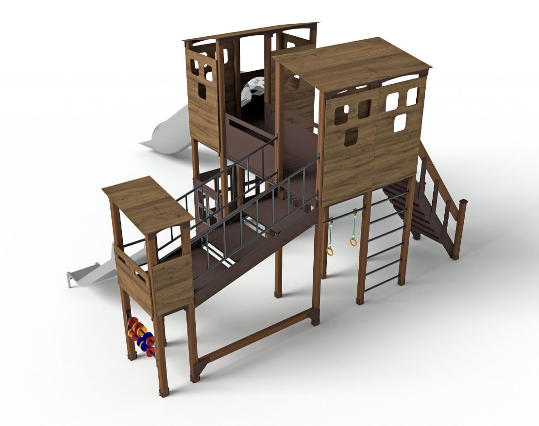 Игровой комплекс Миндаль горка винтовая Н-2000, Н-1200 ДИО 10013.1 - вид 2