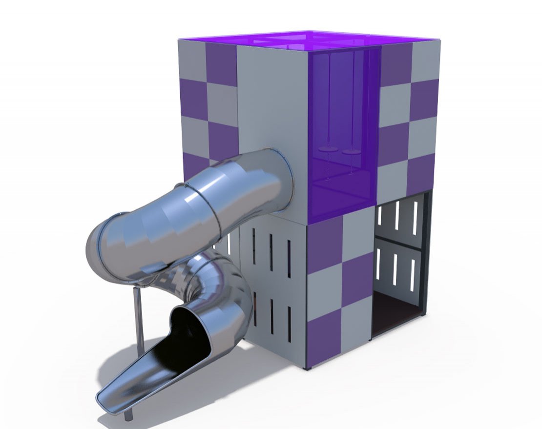 Игровой комплекс ДИО 10116 (закрытая винтовая горка из нержавеющей стали Н-2000) - вид 3