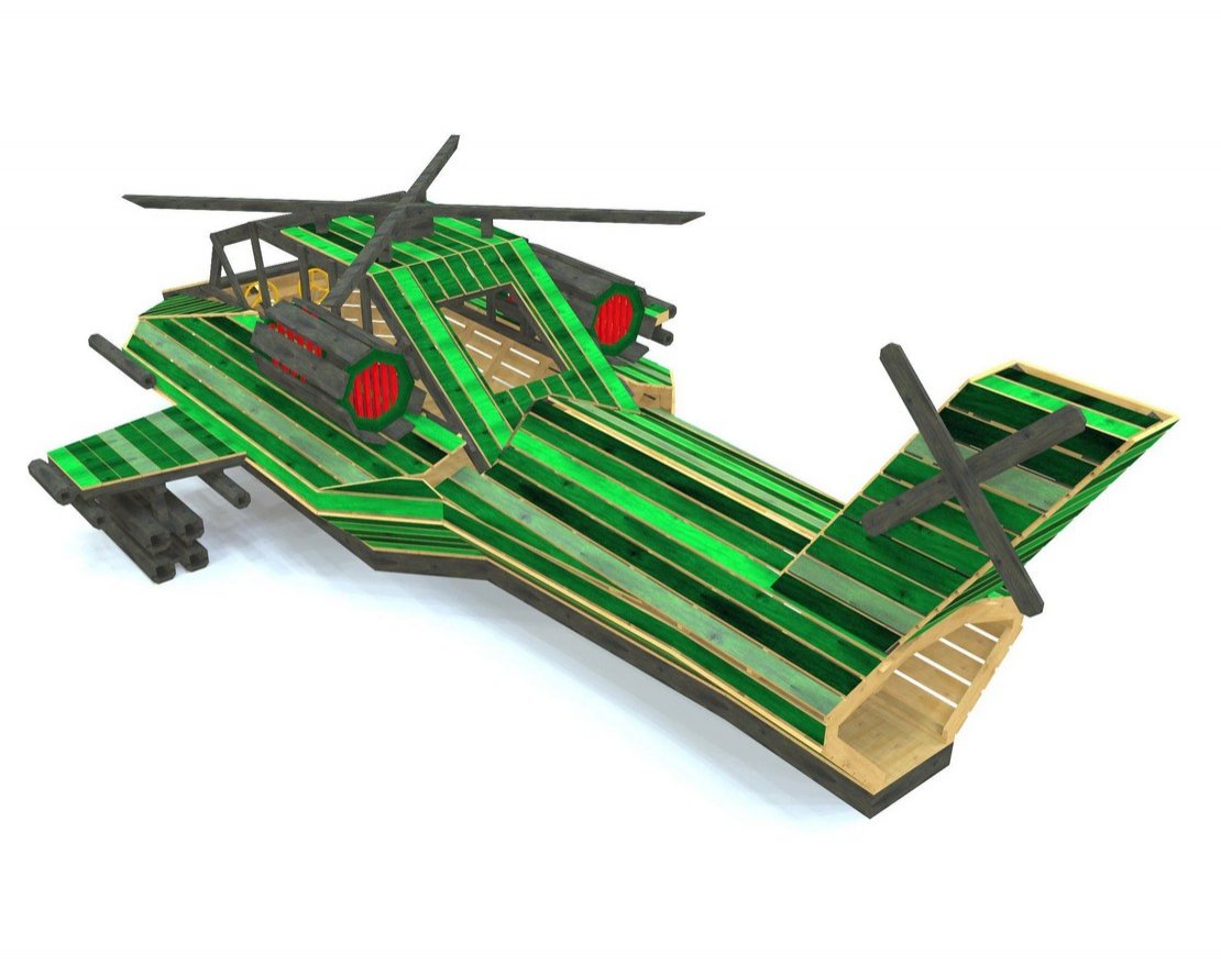 Игровой комплекс TORUDA WOOD Вертолет Военный - вид 3