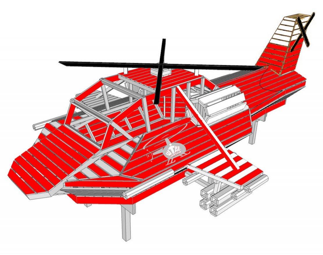 Игровой комплекс TORUDA WOOD Вертолет Военный - вид 2