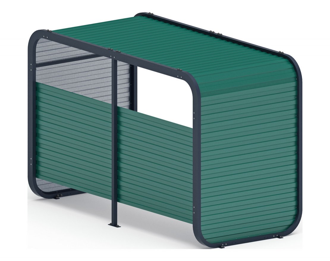Навес контейнерной площадки для мусора (2 секции) Чистая зона - вид 3