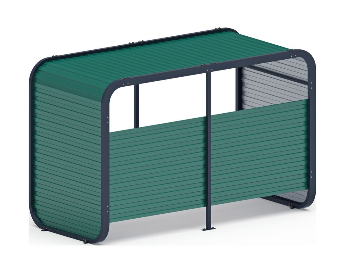 Навес контейнерной площадки для мусора (2 секции) Чистая зона - вид 4