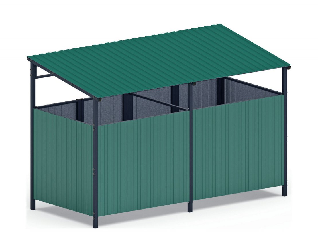 Навес контейнерной площадки для мусора (2 секции) МФ 55.02.02-01 - вид 3