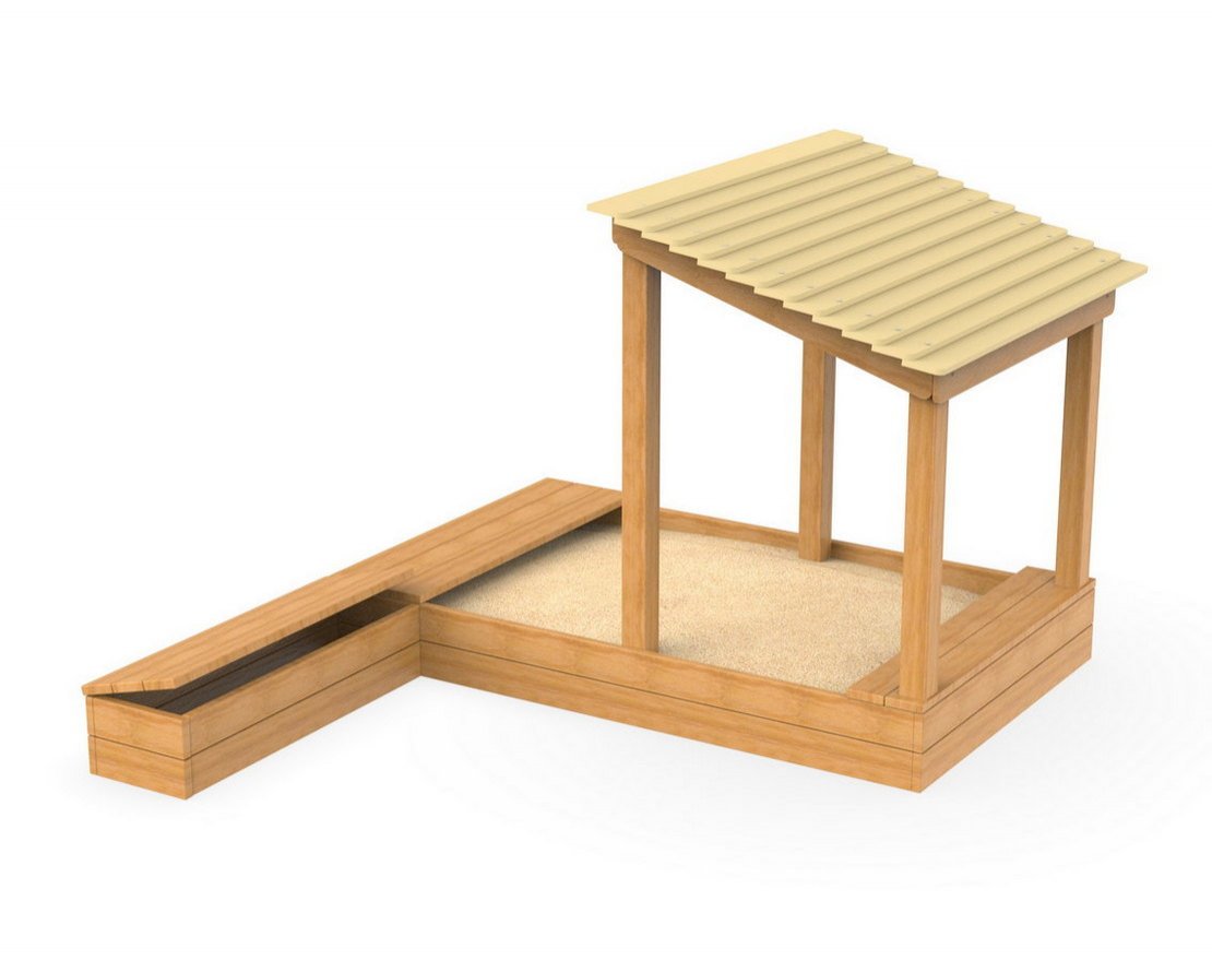 Песочница Лесенка 3 с навесом - вид 2