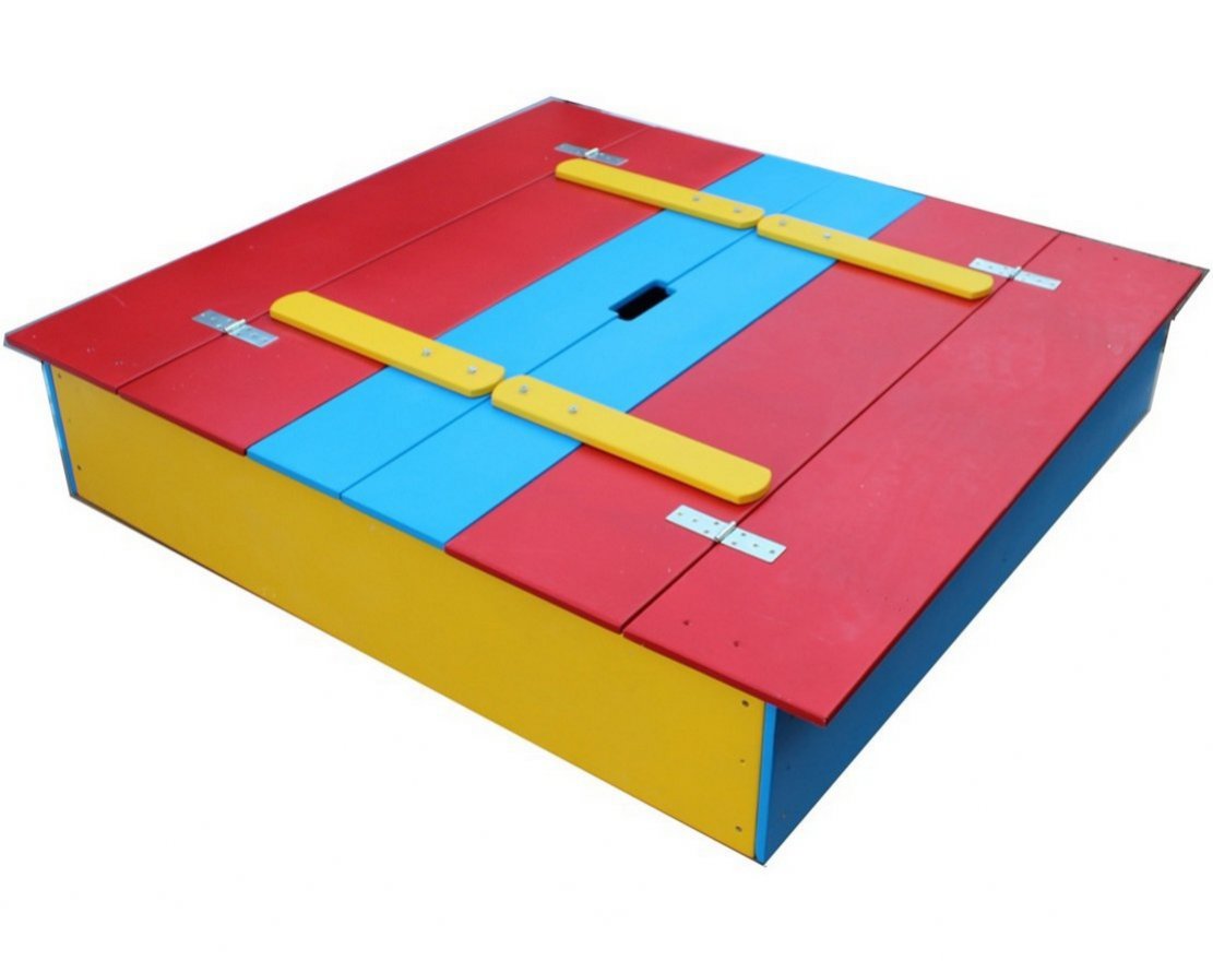 Песочница Разноцветная 120х120 см - вид 2