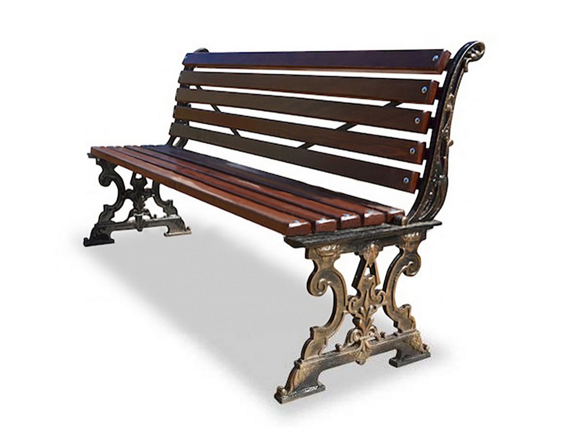Скамейка чугунная Барокко без подлокотников - вид 3