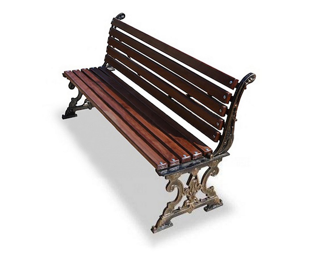 Скамейка чугунная Барокко без подлокотников - вид 4