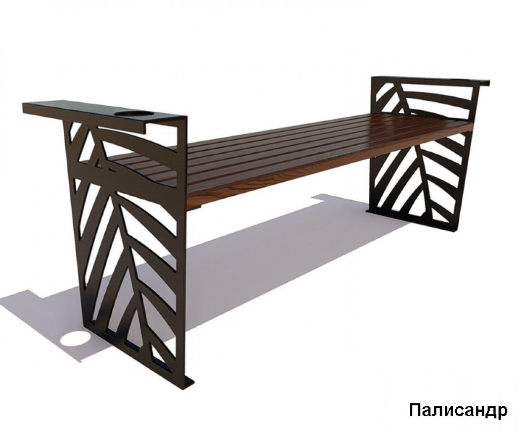 Скамейка парковая Крым (без спинки) Сосна - вид 4