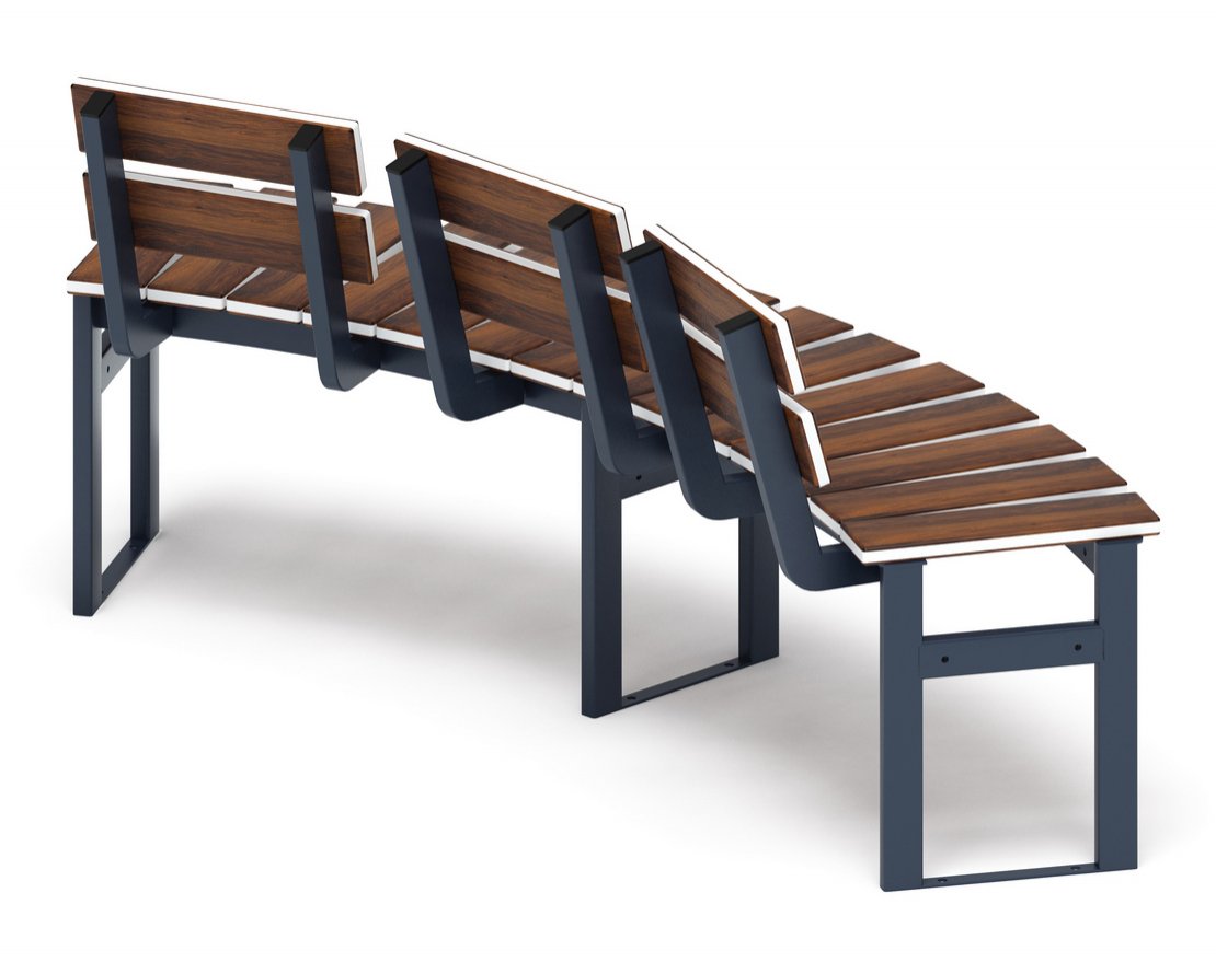 Скамья модульная Радиус комфорта-5 (тёмный дуб) - вид 3