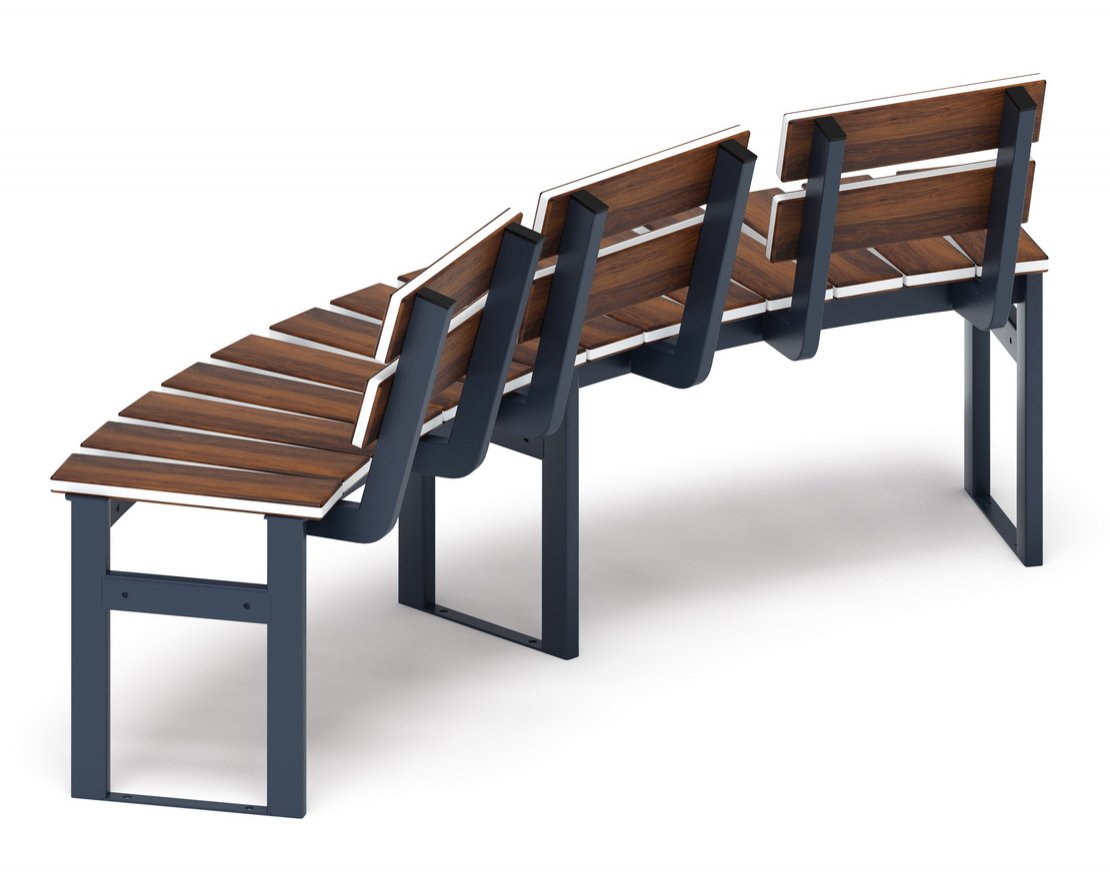 Скамья модульная Радиус комфорта-5 (тёмный дуб) - вид 4