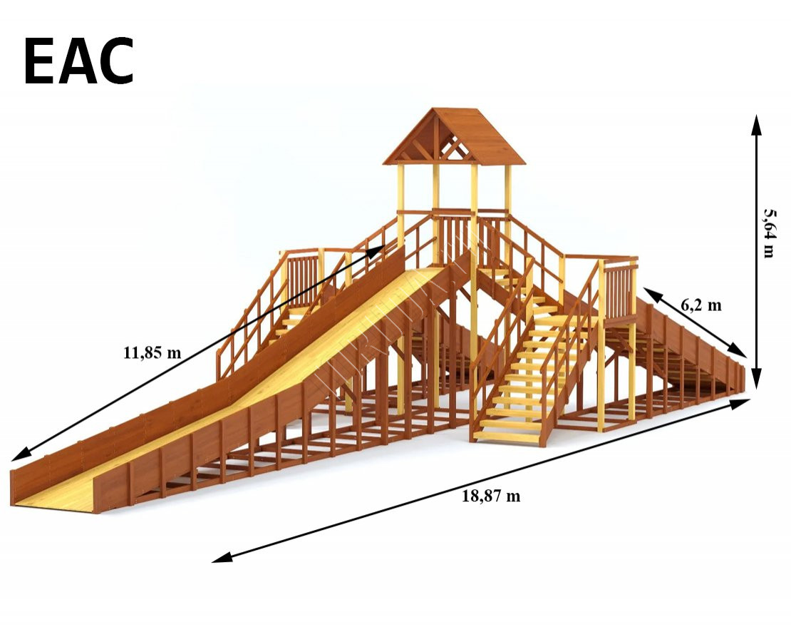 Зимняя деревянная игровая горка TORUDA Север - 11 (скат 11,8 м)