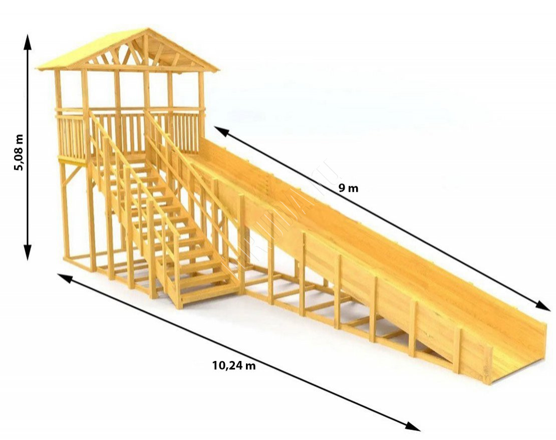 Зимняя горка TORUDA Север wood-8/1 (скат 9 м)