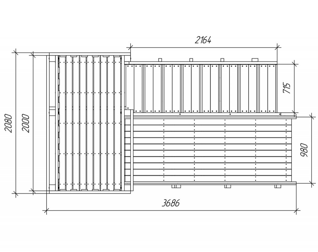 Зимняя деревянная горка TORUDA Север-3 (скат 3 м) - вид 5