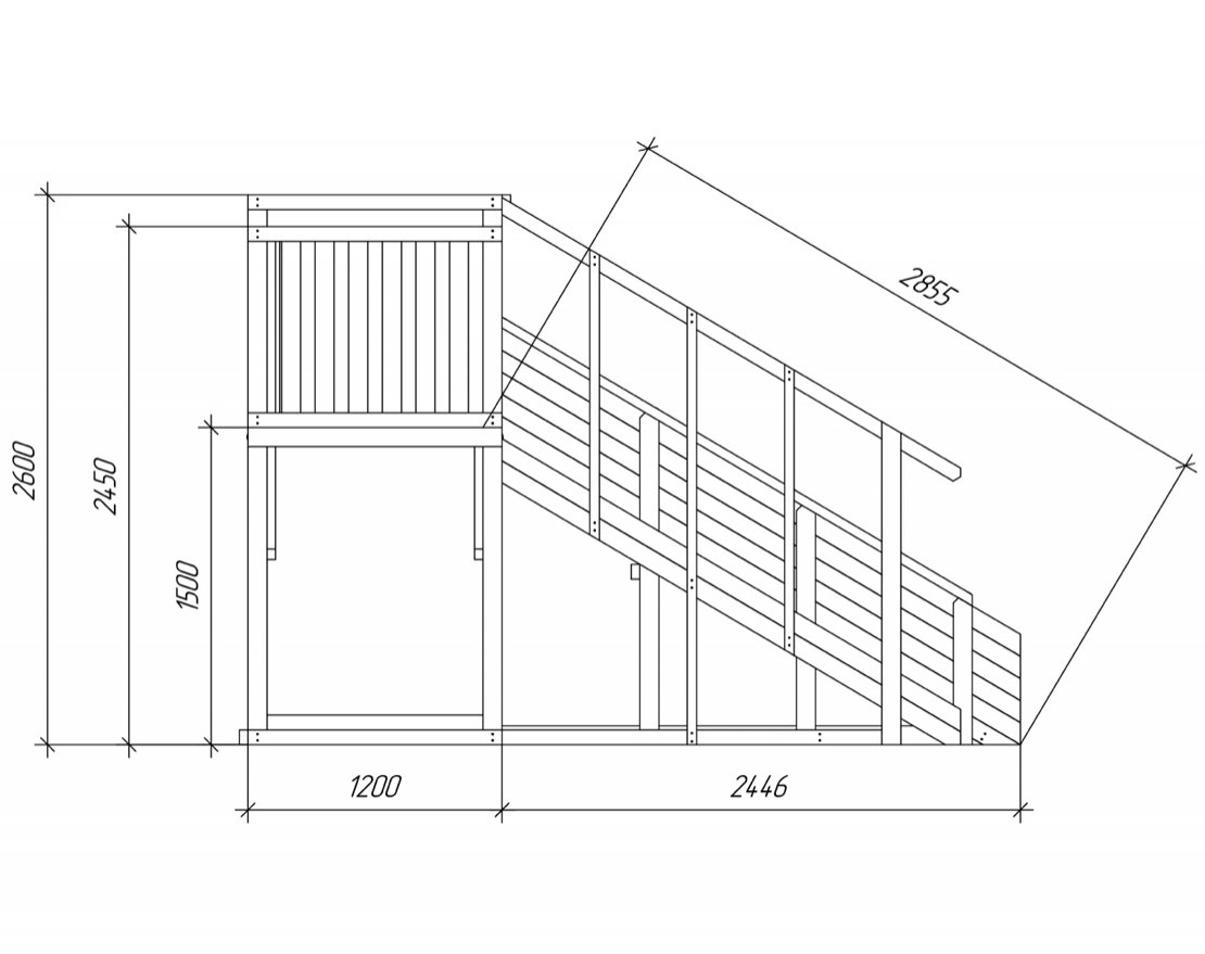 Зимняя деревянная горка TORUDA Север-4 (скат 3 м) - вид 5
