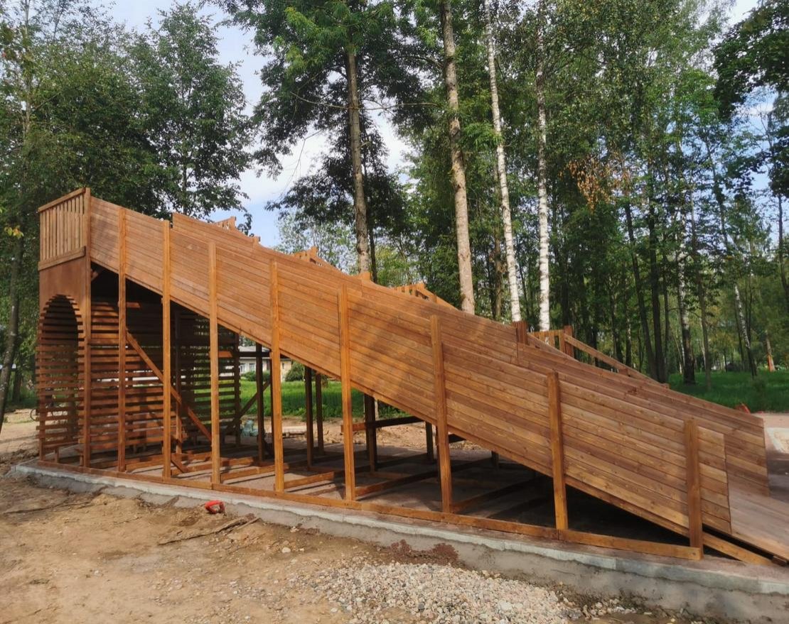 Зимняя деревянная заливная горка Морозко 12м Макси - вид 3