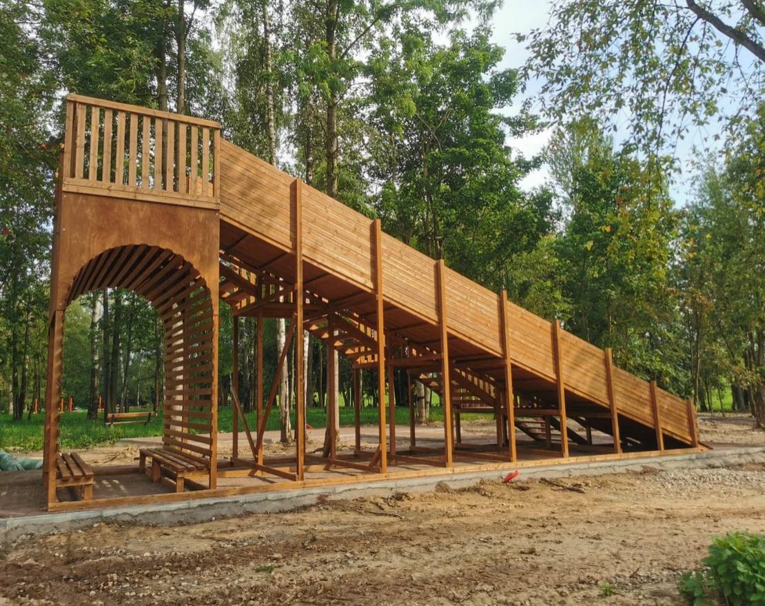 Зимняя деревянная заливная горка Морозко 12м Макси - вид 2