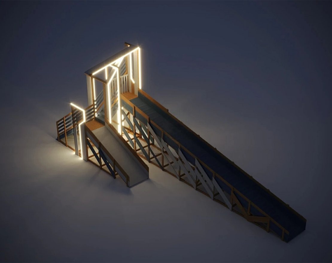 Зимняя горка Snow Fox 12 м с двумя скатами (мод.3) - вид 3