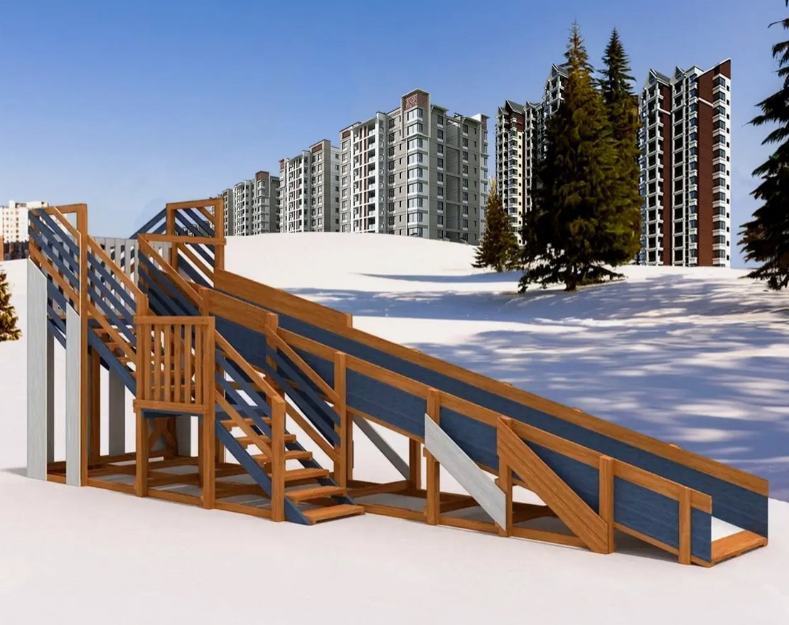 Зимняя горка Snow Fox скат 8 м (мод. 3) - вид 2