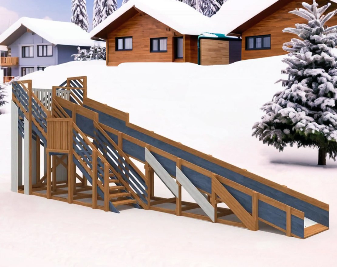 Зимняя горка Snow Fox скат 10 м (мод. 4) - вид 3