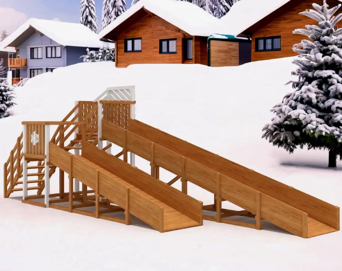 Зимняя горка Snow Fox, скат 8+5 м мод. 3 - вид 2