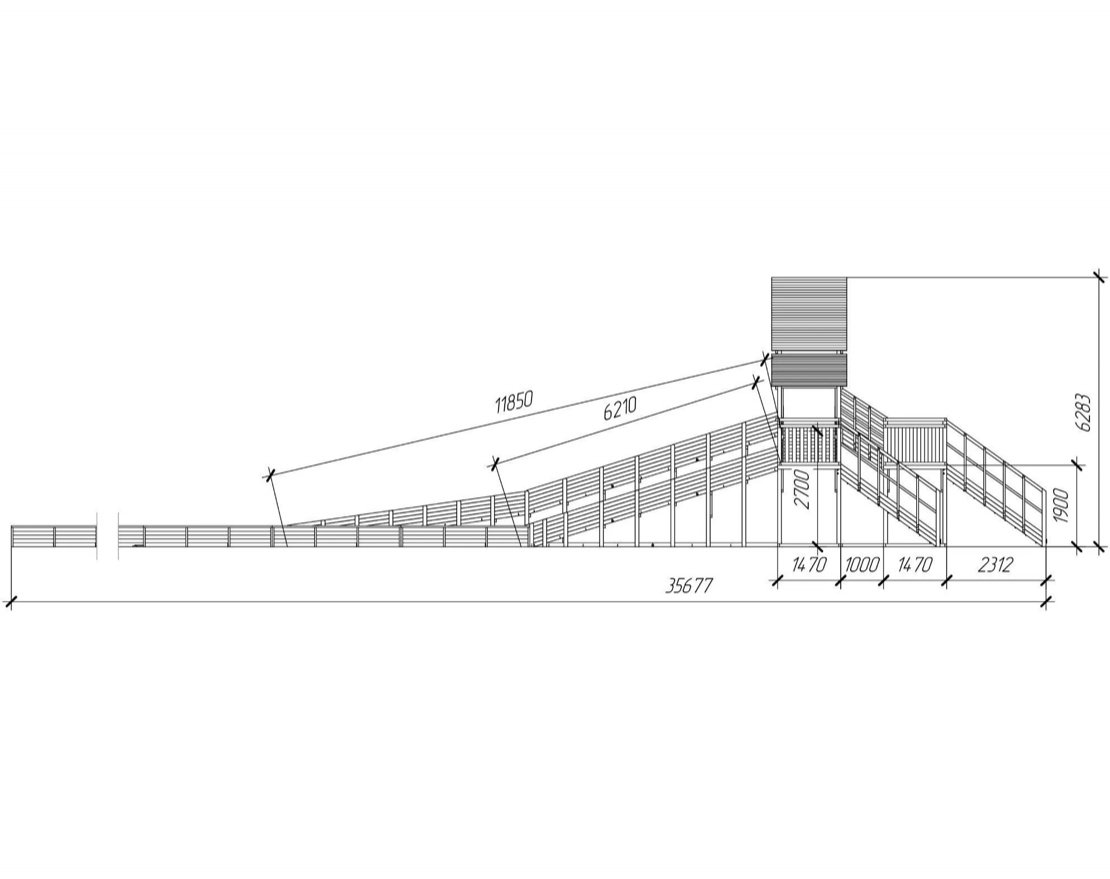 Зимняя горка TORUDA Север-11/1 (3 ската, цвет - серый индиго) - вид 4