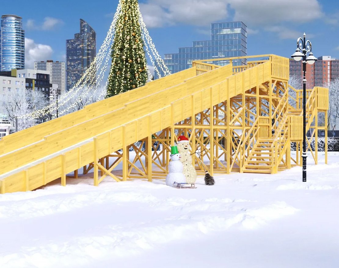 Зимняя горка TORUDA Север wood-12 (скат 18 м) - вид 3